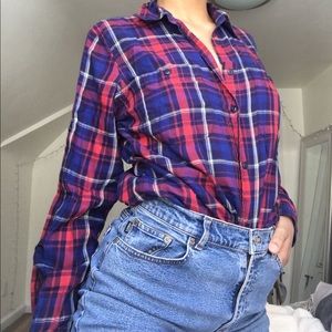 Red Ralph Lauren Plaid Button Up Shirt